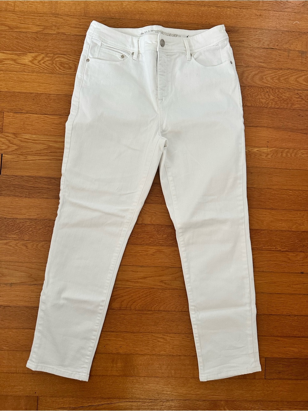 Chico's White So Slimming Girlfriend Cropped Jeans - Size 1